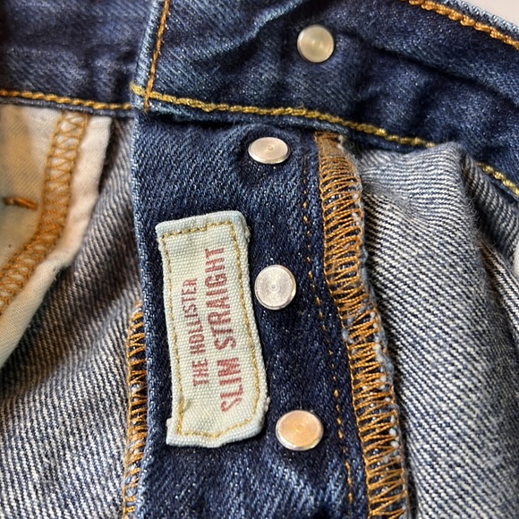 Vintage Hollister Slim Fit Blue Denim Jeans 32 32 Button Fly - Picture 10 of 11